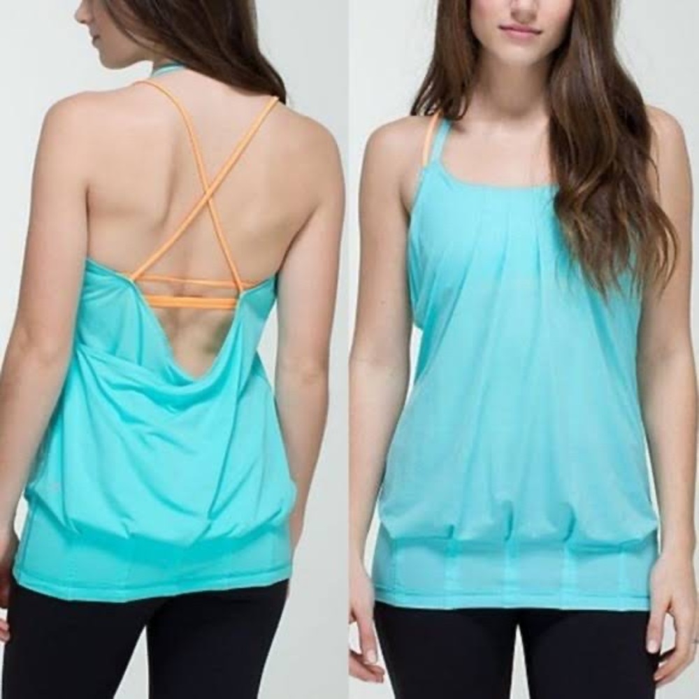 Lululemon Flow & Go TankAngel Blue / Creamsicle Pop